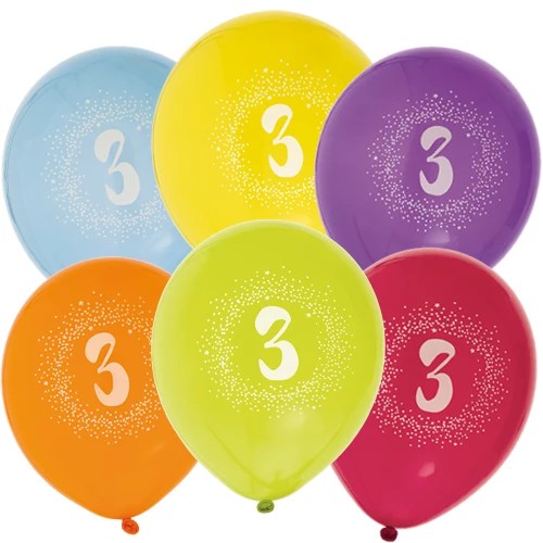 3 ÅR BALLON 6 STK