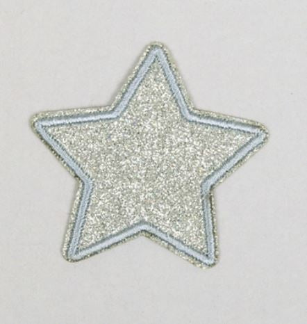 Strygemærke sølv glitter stjerne