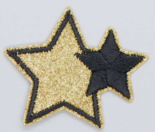 Strygemærke guld glitter stjerne