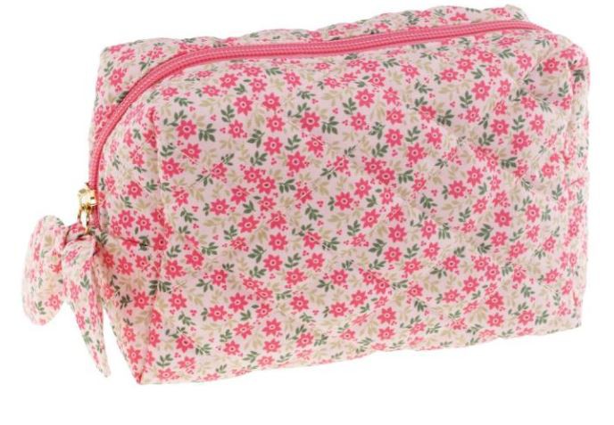 Toilettaske Rosa m/blomster - Tinka Travel