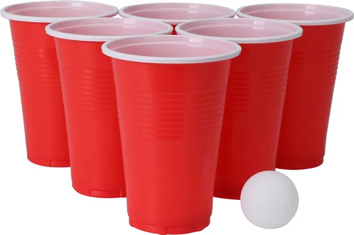 Beer pong spil m. 12 krus og 12 bolde