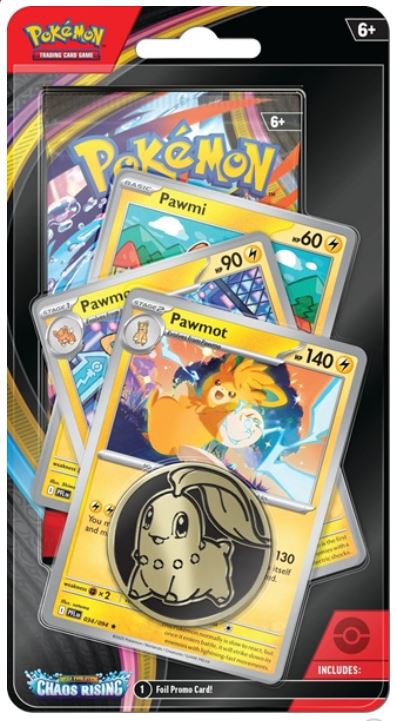 Pokemon blister pakke m. 3 kort, en pakke og mønt