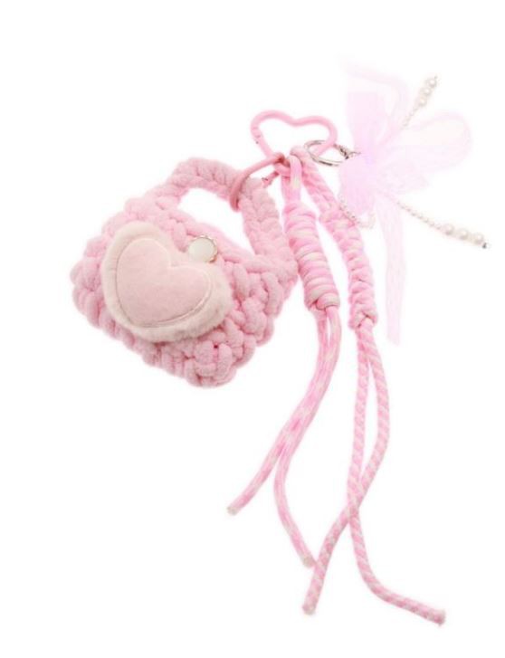 NØGLERING/TASKE LYSERØD CHARM 8-805424