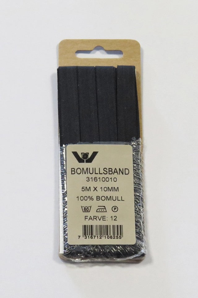 SORT BÆNDEL BOMULD 10mm