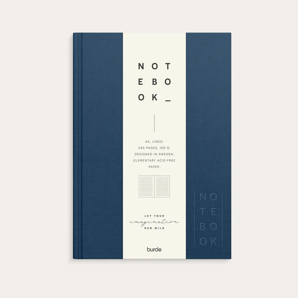 Notebook Textile dark blue lined A5