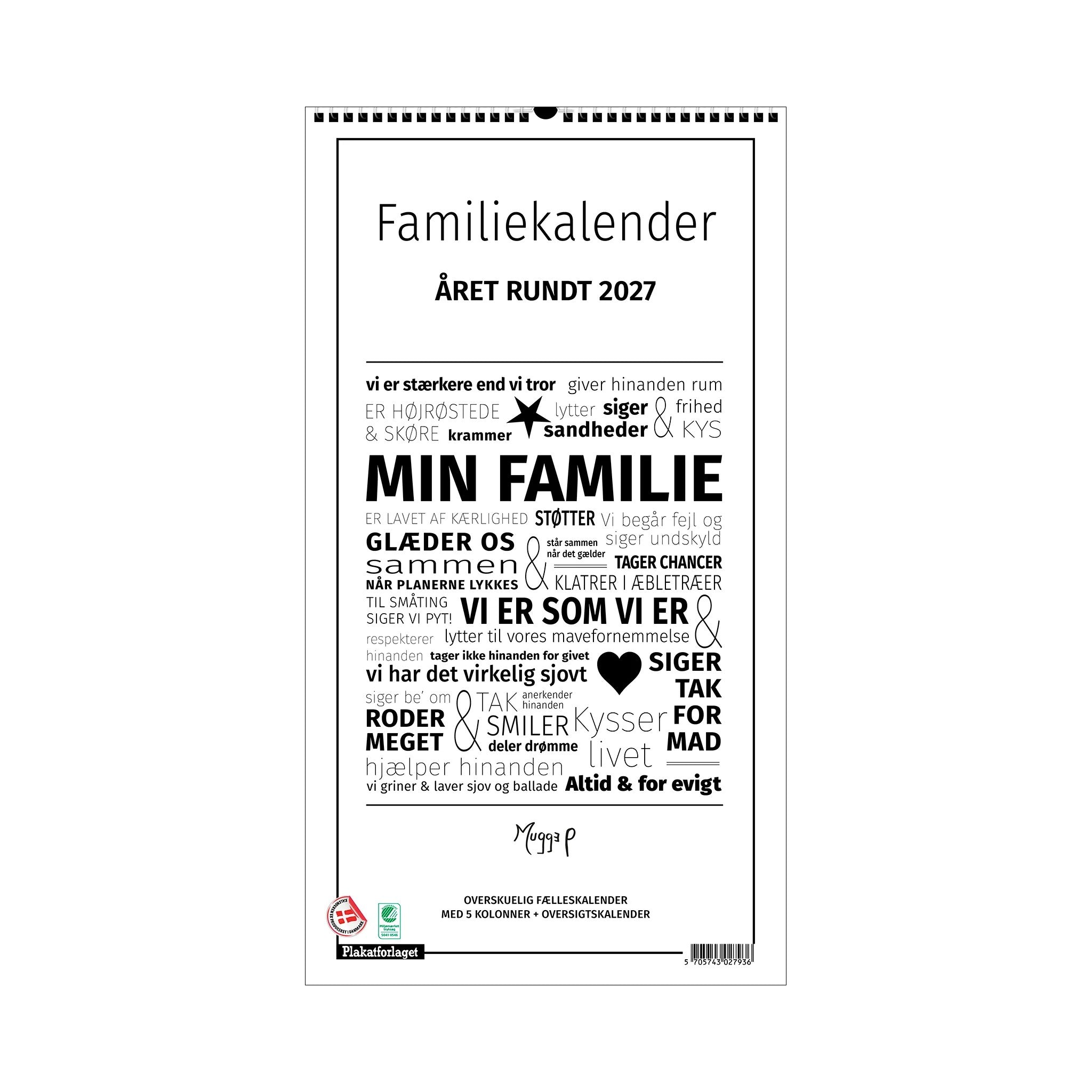Familiekalender Mugge P's Ord 2027