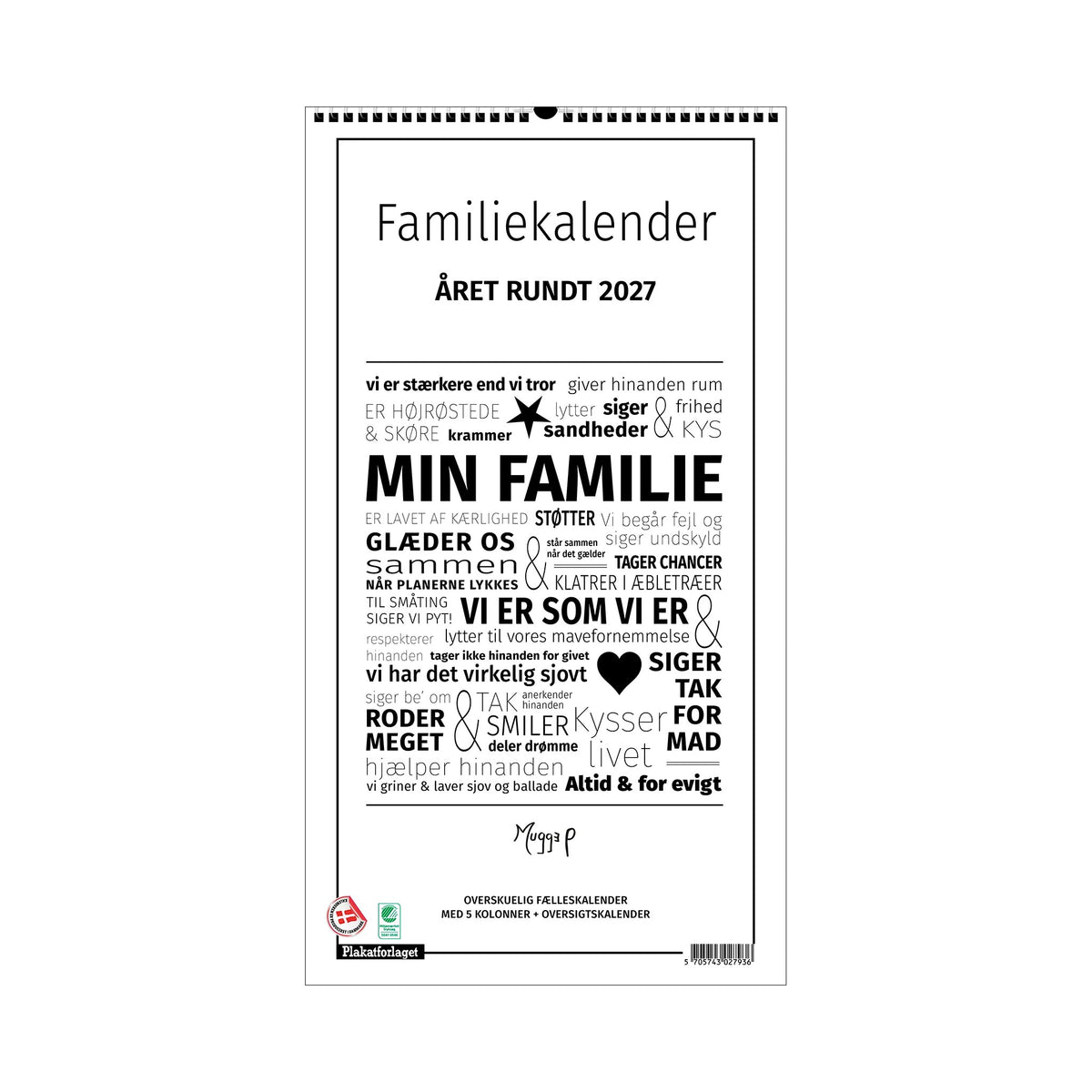 Familiekalender Mugge P's Ord 2027