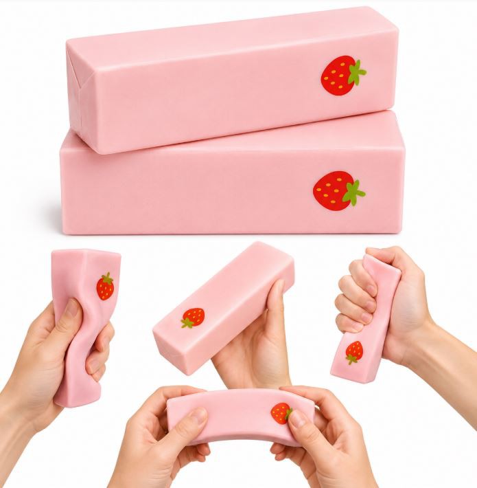 Strawberry Butter Squishy 13 cm – Blød Slow Rising Fidget Toy