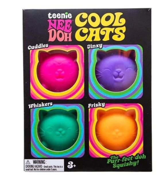 Teenie NeeDoh Cool Cats 4 Pack – 4 Mini Taba Squishies