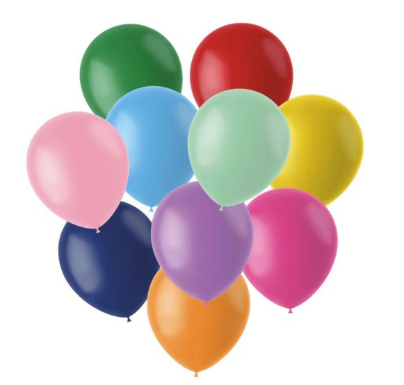 Latexballoner Blandede Farver Mat 21 cm 25-pak