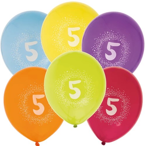 5 ÅR BALLON 6 STK