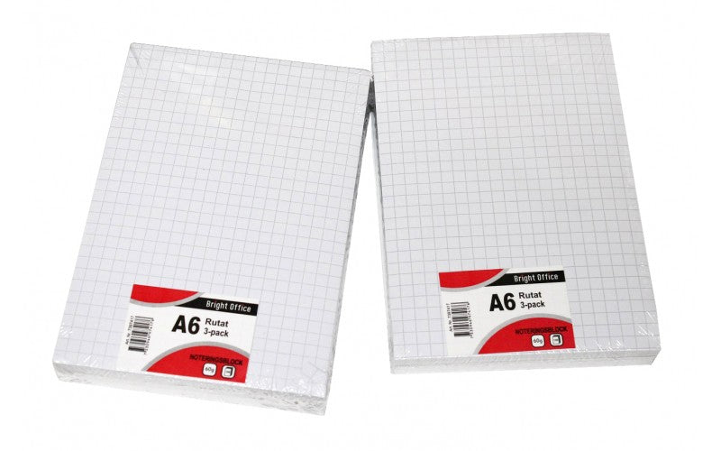 Standardblok A6 kvadreret 3 pak