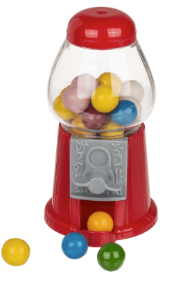 Rød Tyggegummimaskine 13 cm med 12 stk. Tyggegummi