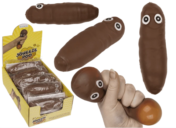 Squeeze Poo 3 x 14 cm – Sjov og Blød Klemmefigur
