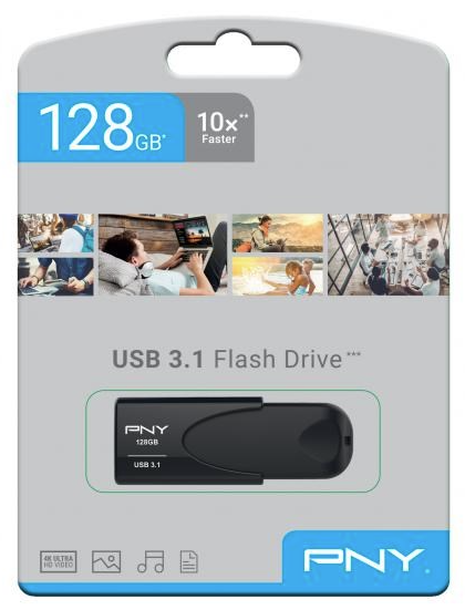 PNY Attaché 4 USB 3.1 – 128 GB USB-Stik Sort