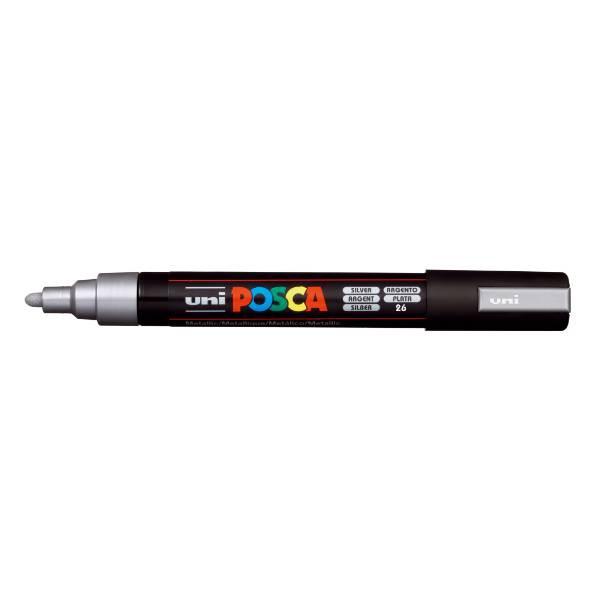 Uni POSCA Marker PC-5M Sølv – 1,8-2,5 mm