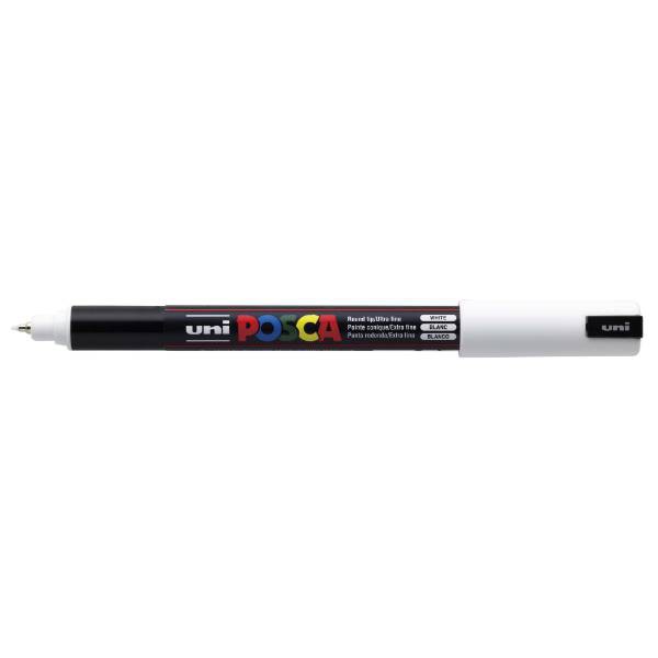 Uni POSCA Marker PC-1MR Hvid – 0,7 mm Ekstra Fin Spids