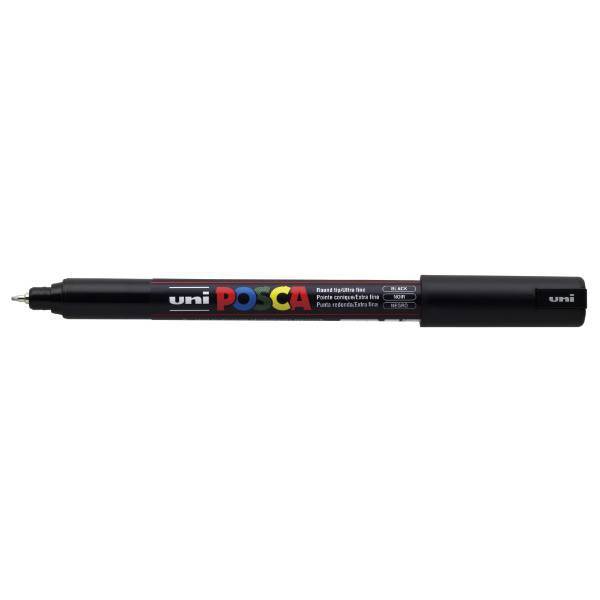 Uni POSCA Marker PC-1MR Sort – 0,7 mm Ekstra Fin Spids