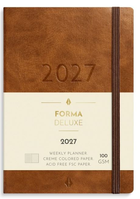 Mayland A6 Forma Deluxe Ugekalender 2027 – Brun Kunstlæder 27201410