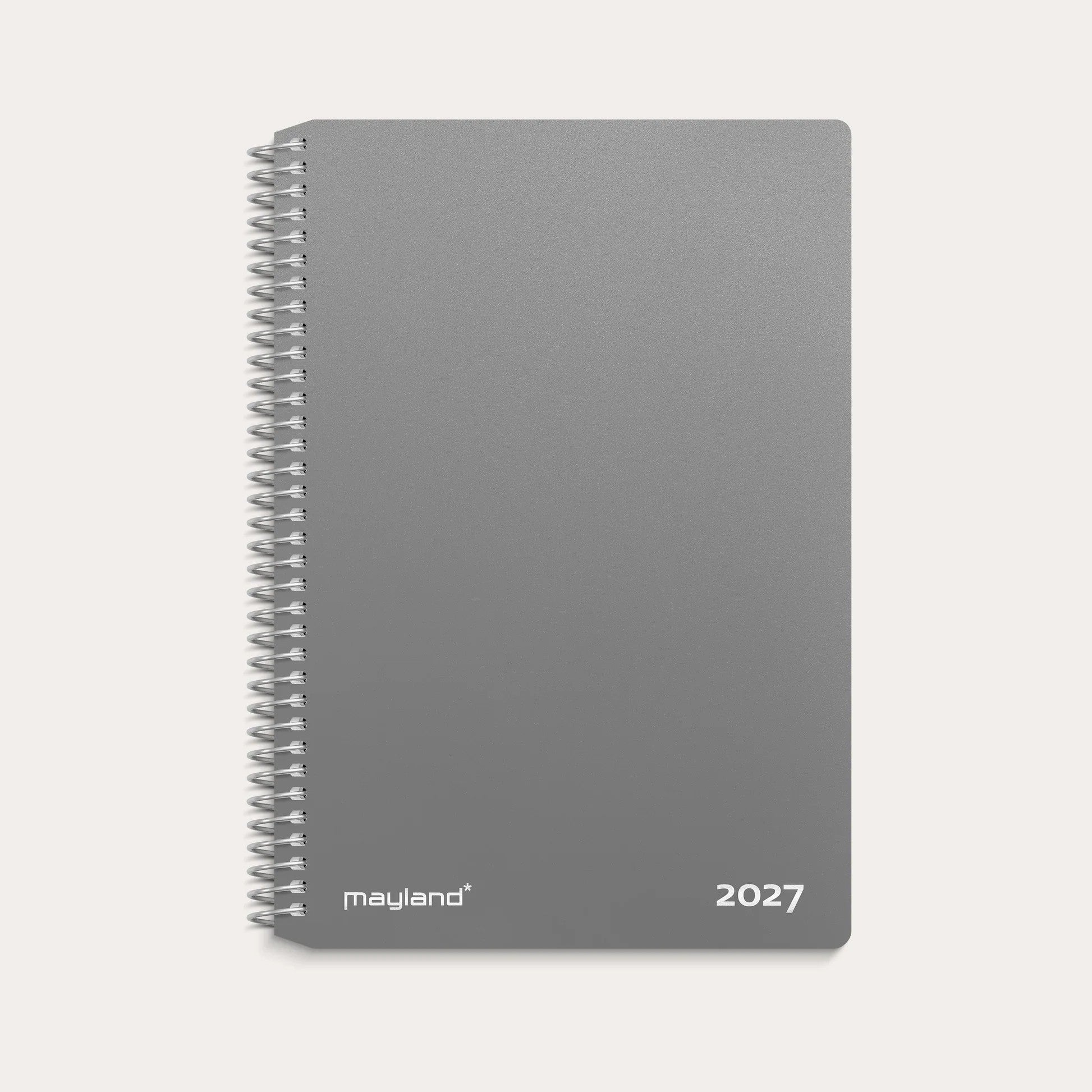 Ugekalender tværformat grå PP-plast 2027