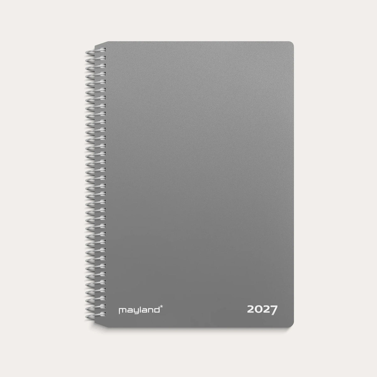 Ugekalender tværformat grå PP-plast 2027