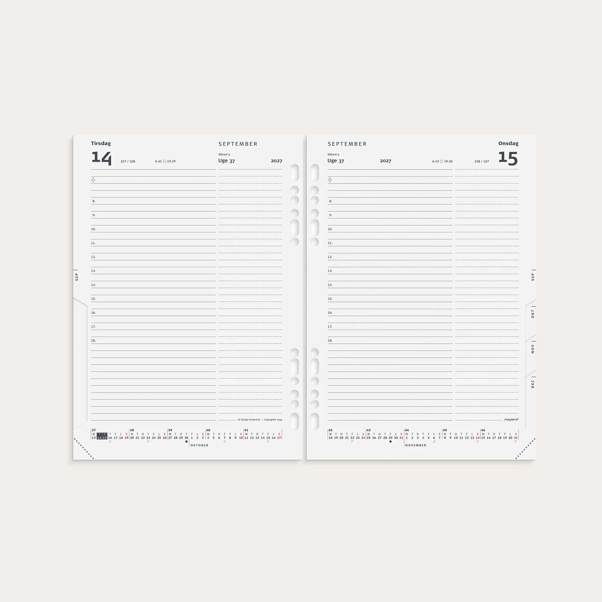 System A5 dagkalender REFILL 2027