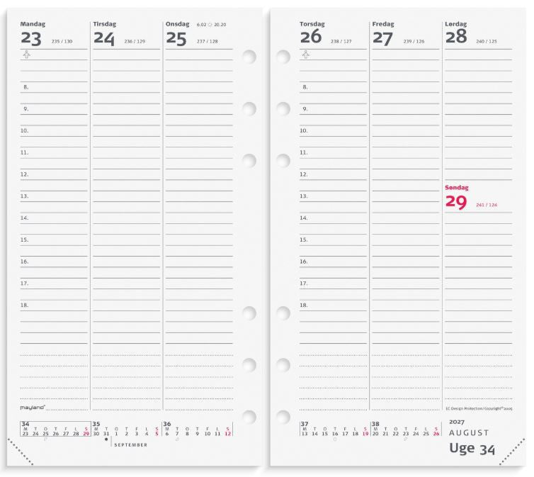 System PP ugekalender højformat REFILL 2027