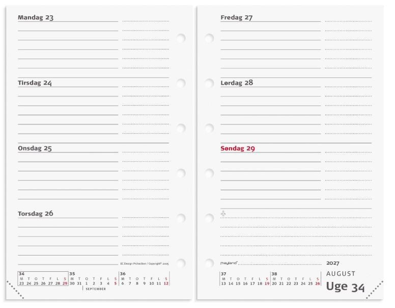 System Mini ugekalender tværformat REFILL 2027