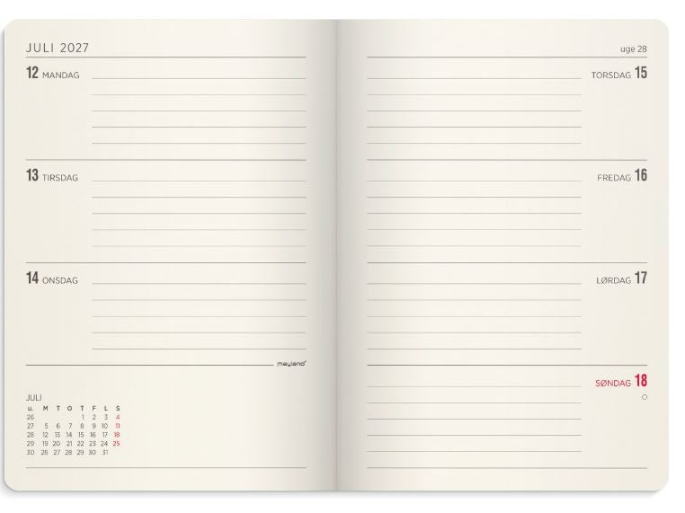 A6 Forma Deluxe ugekalender tværf. sort kunstskind - 2027