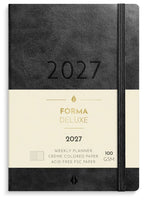 A6 Forma Deluxe ugekalender tværf. sort kunstskind - 2027