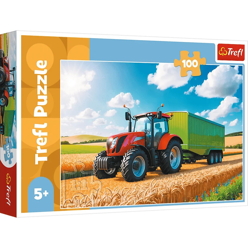 Agricultural Machinery – Traktor med trailer puslespil 100 brikker