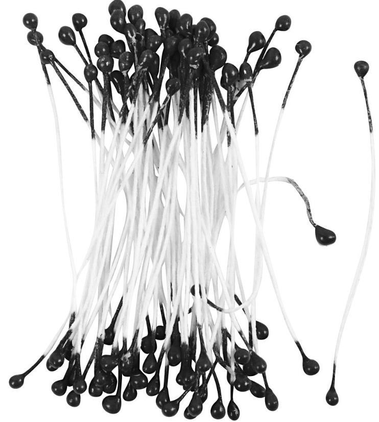 Støvdragere sort – 100 stk. – 6,4 cm 610354