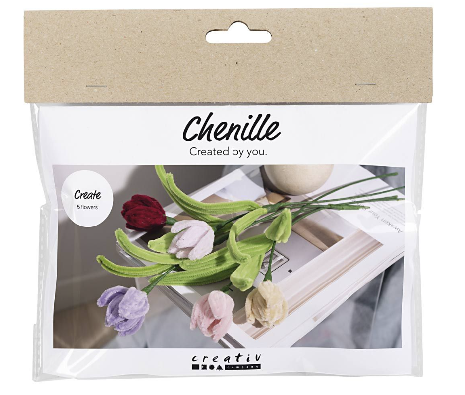 Mini DIY Kit Chenilleblomster – Tulipaner ass. farver 977760