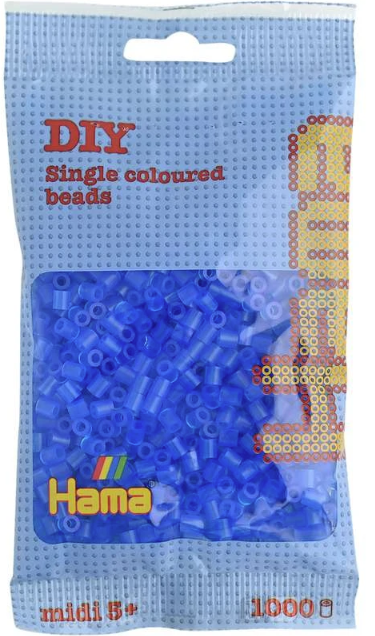 Hama Midi Perler – 1000 stk. – Transparent blå 207-15