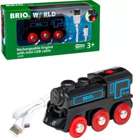 BRIO Genopladeligt lokomotiv m/mini USB-kabel 33599