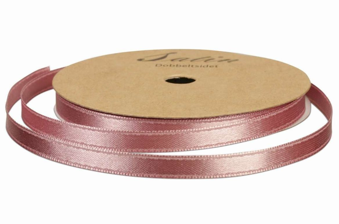 Satinbånd - 10mm & 10m gl. Rosa