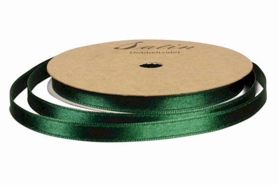 Satinbånd - 10mm & 10m Mørkegrøn