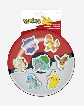 POKÉMON sæt med 7 viskelædere