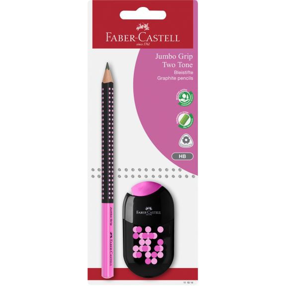 Faber-Castell Jumbo blyant HB med dobbelt blyantspidser – pink