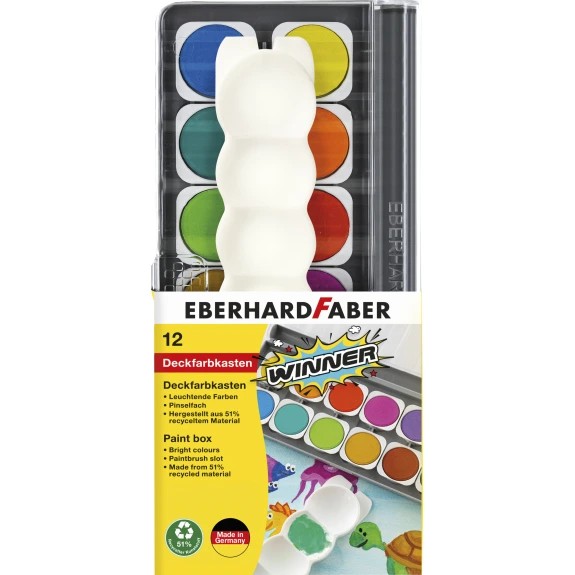 Vandfarver i palette – 12 farver