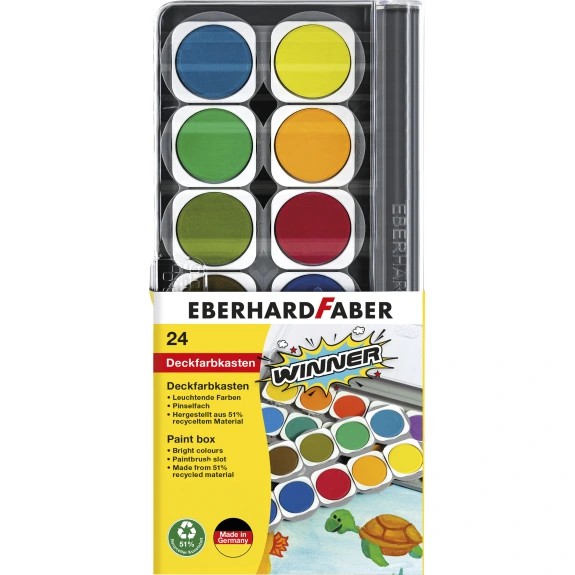 Eberhard Faber vandfarver i palette – 24 farver
