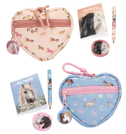 MISS MELODY MICRO STATIONERY TASKE MED KARABINHAGE – MINI SKRIVESÆT