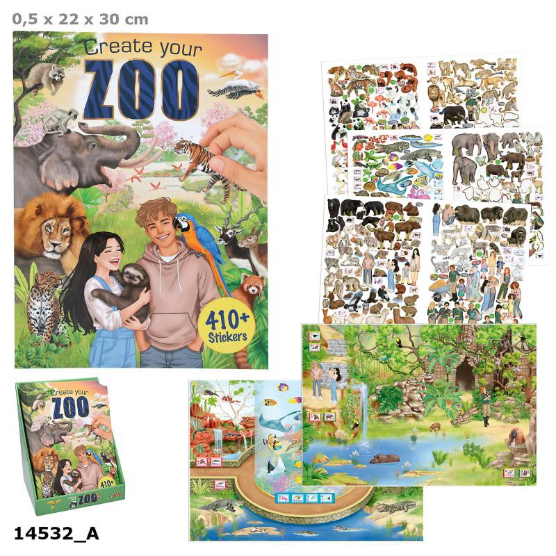 CREATE YOUR ZOO AKTIVITETSBOG MED STICKERS – KREATIV LEG MED DYR