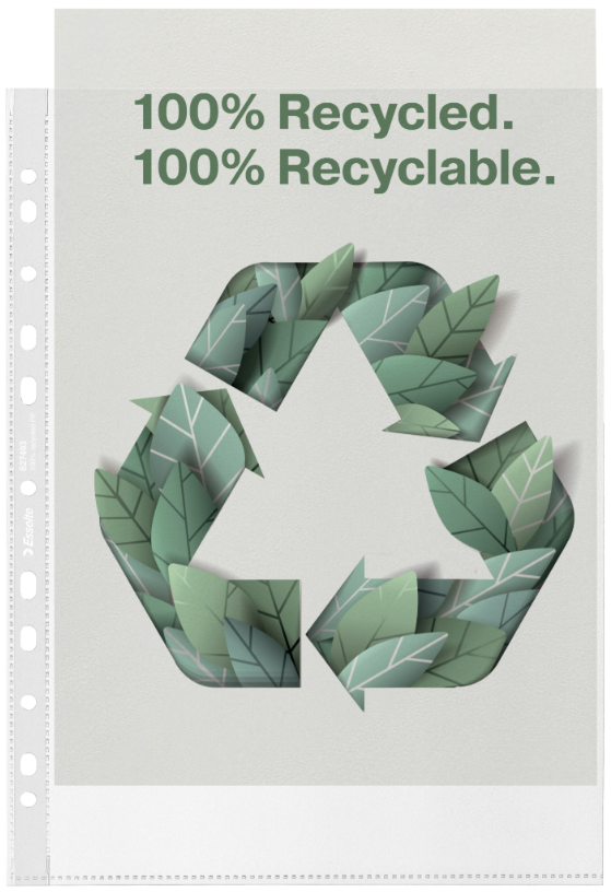 A4 PLASTLOMMER RECYCLED 70 MY – PRÆGET PP, 100 STK.