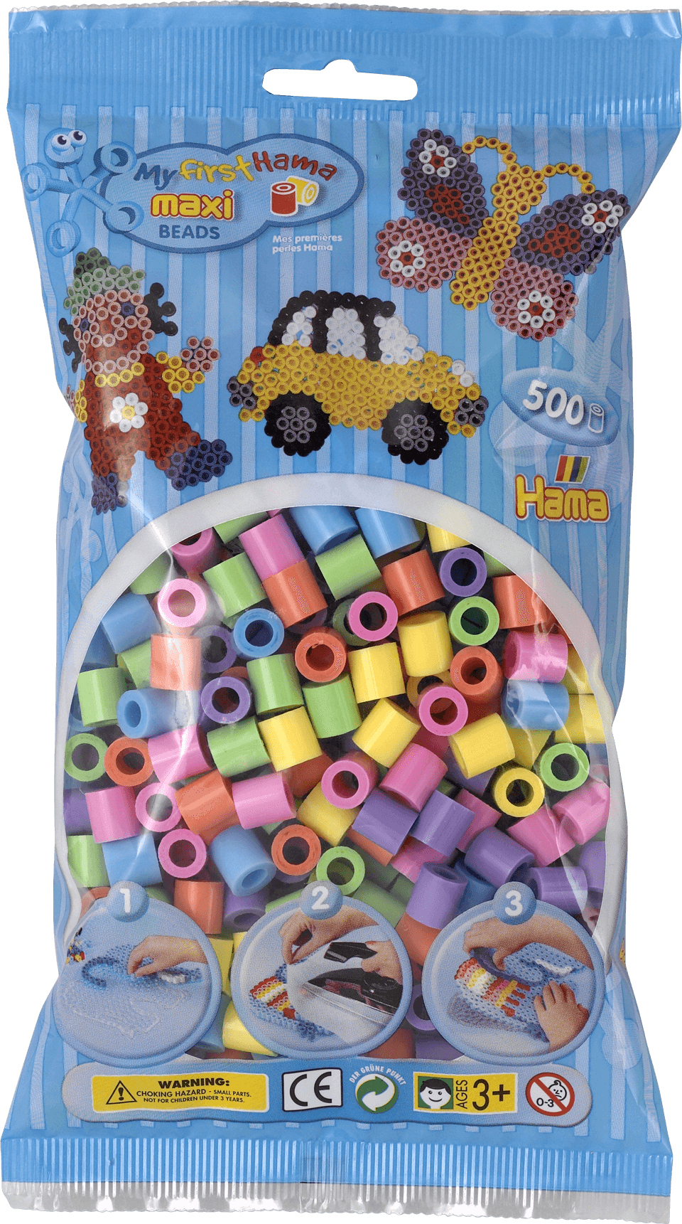 HAMA MAXI 500 STK PASTELFARVET 8471